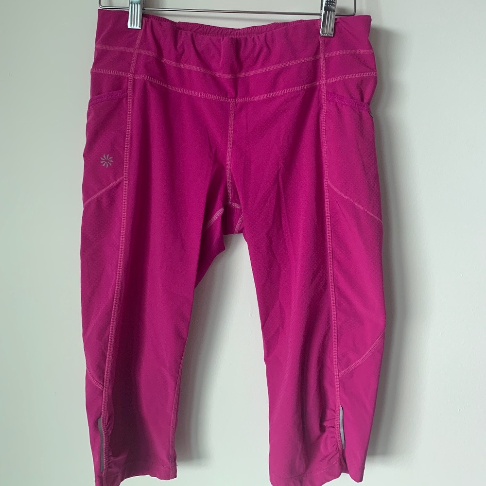 Athleta Dobby Be Free Capris, Pink, Size M